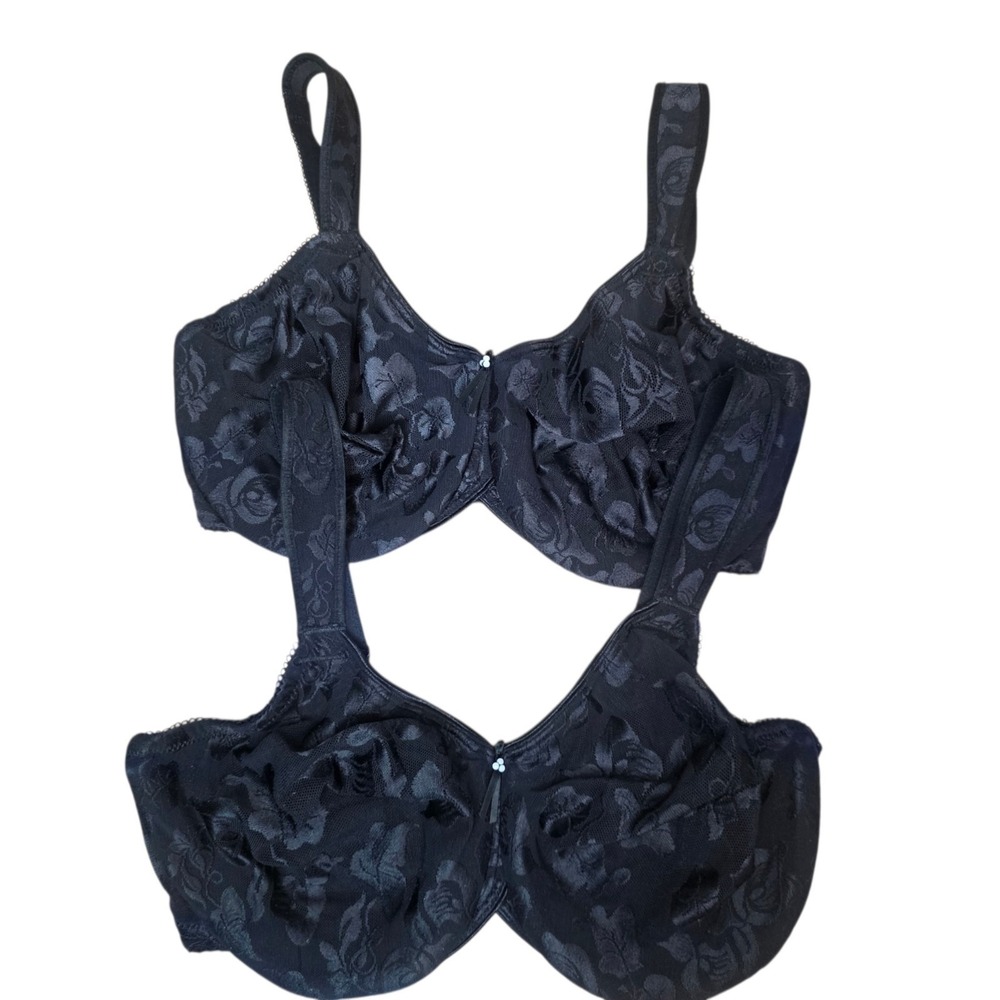 Lot of 2 Wacoal 85567 Womens 36DD Black Awareness Seamless Underwire Bras